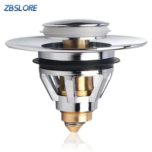 Stainless Steel Sink Drain Strainer Bathroom Pop Up Sink Plug With Push Type Drain Strainer