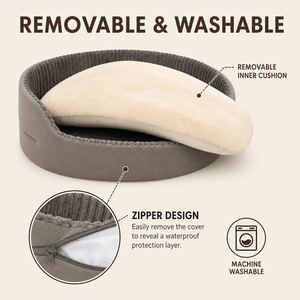 Coussin chauffant pour animaux de compagnie ZT en velours côtelé rond, pour chiens, tapis chaud d'hiver, couleur unie, style moderne, lavable à la main - Product Image 6
