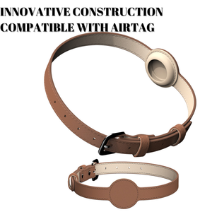PU ajustable perro aire etiqueta titular <span class=keywords><strong>Collar</strong></span> cuero mascota <span class=keywords><strong>Collar</strong></span> con AirTag titular - Product Image 4