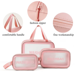 Women's Large Capacity PU Makeup Beach <b>Bag</b> Customizable Portable <b>Travel</b> <b>for</b> <b>Toiletry</b> Cover Waterproof Canvas Geometric Pattern - Product Image 4