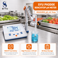 SYU PH200E HACCP pH Meter Alat Uji Keamanan Pangan Pabrik Pengolahan Makanan ATC Penganalisis Kualitas Air Presisi Tinggi Penyimpanan 50 Data