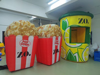 Seau à popcorn gonflable géant, modèle de boîte à popcorn gonflable pour la décoration publicitaire en extérieur