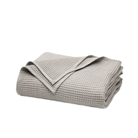 Jeté de lit personnalisé en coton biologique 100% de luxe, couleur étain, doux, léger, respirant, à texture gaufrée