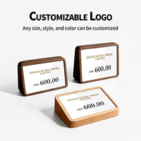 Support de présentation en acrylique incliné pour étiquettes de prix, panneaux d'informations et cartes de table en bois