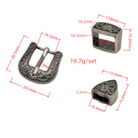 Cloxy 15mm métal boucles ardillon boucle de ceinture en cuir gaufré pour sac chapeau chaussures cuir artisanat 15mm Western boucle de ceinture ensemble 3 pièces