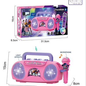 Microfono giocattolo per bambini con luci e musica, macchina per cantare per bambini e bambine, <span class=keywords><strong>action</strong></span> <span class=keywords><strong>figure</strong></span> - Product Image 1