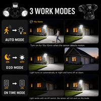Projecteur LED double tête 24W IP54 3CCT réglable COB pour extérieur avec capteur de mouvement PIR en option, éclairage de sécurité extérieur