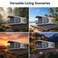 Maison préfabriquée de haute technologie, maison-capsule intelligente, système d'automatisation domestique intégré, cabane modulaire pour hôtel boutique