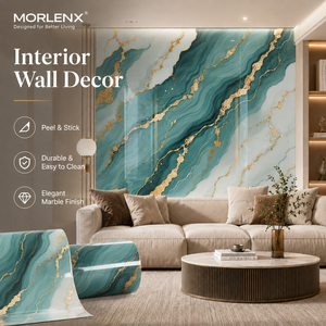 วอลเปเปอร์โฟมพีวีซีลายหินอ่อนสีเขียวทอง MORLENX แบบลอกและติดตั้งได้เอง สำหรับโครงการตกแต่งภายในโรงแรม - Product Image 6