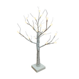Árbol de Navidad Artificial de Abedul con Luces LED de 24 Pulgadas, Alimentación por Batería/USB, 24 Bombillas, Ilumina la Decoración del Hogar, Dormitorio, Ventana y Fiestas - Product Image 1