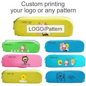 Étui à crayons Happy Too Oval EVA avec motif animal pour fournitures scolaires, couleurs rose et bleu, design tendance - Product Image 3