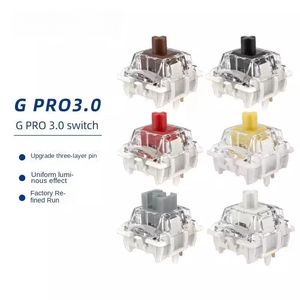 Interrupteurs mécaniques linéaires <span class=keywords><strong>Gateron</strong></span> G Pro 3.0 rouges, jaunes, blancs, argentés, 3 broches, 5 broches, KS-9, pour clavier, échangeables à chaud, DIY, vente en gros - Product Image 2