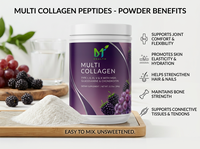 Poudre de collagène multi-sources OEM 13,55 oz - Collagène hydrolysé de types I, II, III, V, X, peptides protéiques, supplément en poudre avec MSM + GC