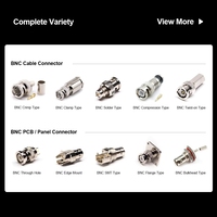 Conector BNC Macho Hembra, Cable Coaxial RF, Enchufe con Conector RG59 58 Tipo Jack, Crimpado, 50 75 Ohmios, Ángulo Recto, Mini Pin, Montaje en PCB