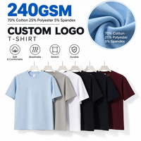 T-shirt Streetwear Personnalisé Brodé Tricoté Haute Qualité 240g Coupe Ample Couleur Unie Respirant Grande Taille