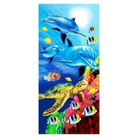 Custom Logo Summer Beach Towel-Super Absorbent Quick Dry Lightweight Microfiber Sand-Free for Swim Pool Travel