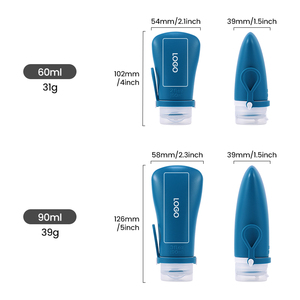 Toptan Fabrika Fiyatı Plastik İçermeyen Şampuan Losyon Şişesi Sıkılabilir Boş Kap Mini Silikon Yeniden Kullanılabilir Seyahat Şişeleri 60/90ml - Product Image 1