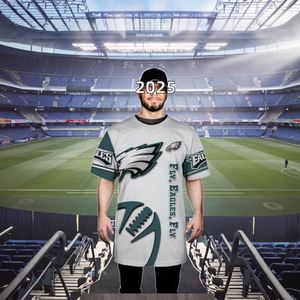 Camiseta Deportiva de Poliéster de Manga Corta Unisex de Alta Calidad de los <span class=keywords><strong>Philadelphia</strong></span> Eagles 2025, con los 32 Equipos de Fútbol Americano, Lavable y de Secado Rápido - Product Image 4