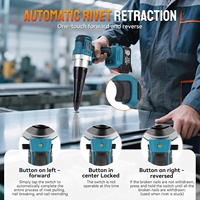 Pistolet à rivets sans fil MARS, sans balais, portable, automatique, kit de rivetage électrique 2248lbf, rivets de 1/8\", 5/32\", 3/16\", avec 2 batteries 5.0Ah 21V