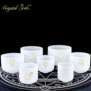 Crystal Soul Planetary Crystal Singing Bowl Sets Seven Chakras Constellation Guardian 6-12 "Prefect Pitch - Product Image 4