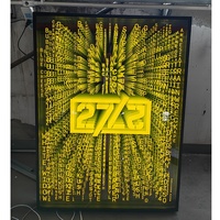 Caja de luz de neón personalizable, Red de iluminación Led, espejo de lasaña roja, abismo, personajes de cristal luminoso, decoración infinita acrílica