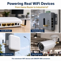Antena WiFi Mini Personalizada de Doble Banda 2.4GHz 5.8GHz, Conector SMA Macho en Ángulo Recto, Antena de Goma de 2dBi, Fabricante OEM
