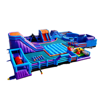 Parc d'attractions gonflable commercial de grande taille pour enfants, château en PVC, résistant aux UV, ignifuge, pour extérieur