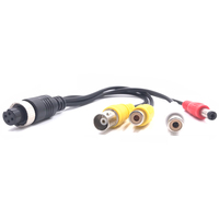 Connecteur femelle aviation vers vidéo RCA, audio RCA, vidéo BNC et alimentation DC pour caméras de véhicules MDVR
