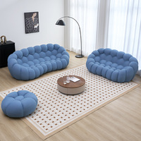 Canapé Bulle Moderne Incurvé en Tissu Italien Compressible, Mousse à Mémoire de Forme, Canapé Paresseux Compressé pour Salon, Canapé Nuage