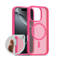 Coque de téléphone antichoc transparente noire deux-en-un avec bouton intelligent magnétique AI mat en TPU+PC pour iPhone 16 Pro Max