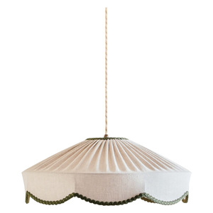 Lampe suspendue vintage française en forme de crème, ampoule LED ronde E27 pour salon, salle à manger, chambre à coucher, design nordique en lin - Product Image 5