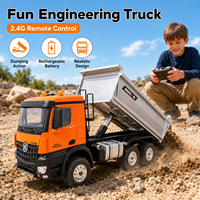 Camion benne RC en alliage 1:14 à 14 canaux, télécommandé 2.4G, véhicule de construction avec lumières, son et benne relevable, pour la vente en gros aux amateurs