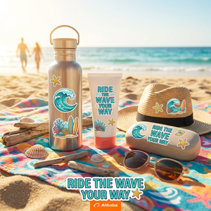 Pegatina de transferencia UV DTF con diseño de tortuga marina, ballena y estrella de mar, estilo veraniego, para playa, impermeable, con textura <span class=keywords><strong>3D</strong></span> en relieve, suministro a granel - Product Image 6