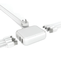 Station de charge USB 20W, concentrateur de charge rapide USB-C PD 8 ports avec câble en matériau PC pour iPhone/iPad/tablettes/smartphones