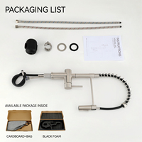 Robinet de cuisine flexible en acier inoxydable 304 nickel brossé avec jet cascade laminar, mitigeur eau chaude et froide