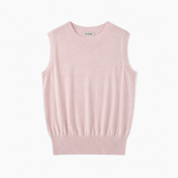 Haut en tricot fin rose pour femmes, col rond, manches courtes, fabricant sur mesure