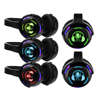 Casque UHF LED RF988 avec logo personnalisé, 3 canaux, sans fil, pour soirées silencieuses
