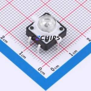 TSL12122-080B512CN-1D01 Tactile Switch Through hole-6P,11.7x11.5mm Switch Single Pole Single Throw Round Button 2.8N 11.7mm - Product Image 1