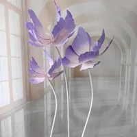 Décoration de mariage : Papillons 3D faits main en papier, fleurs artificielles pour allée, scène, vitrine, ornements et aménagement