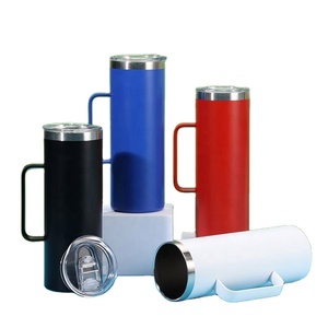 แก้วกาแฟสแตนเลสเก็บความร้อนขนาด 20 ออนซ์ พร้อมฝาและหูจับ - แก้วกาแฟแบบสุญญากาศสำหรับแคมป์ปิ้ง - Product Image 2