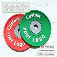 Sous-verre personnalisé en PVC souple, plaque de protection de table antidérapante et résistante à la chaleur avec logo personnalisé pour accessoires de bar et café