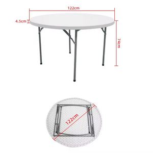 Mesa Redonda Plegable de HDPE Resistente para Exteriores, Uso en Restaurantes y Hoteles, Estructura de Hierro Resistente a la Intemperie para Eventos - Product Image 4