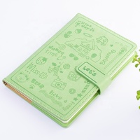 Carnet de notes/agenda 2024 personnalisé A5, couverture rigide, grille pointillée, papier épais de qualité supérieure, avec bande élastique, couverture en cuir, style magnétique