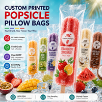 Emballages et sacs en plastique personnalisés imprimés thermoscellables pour barres glacées, sucettes glacées, glaces et bâtonnets de glace