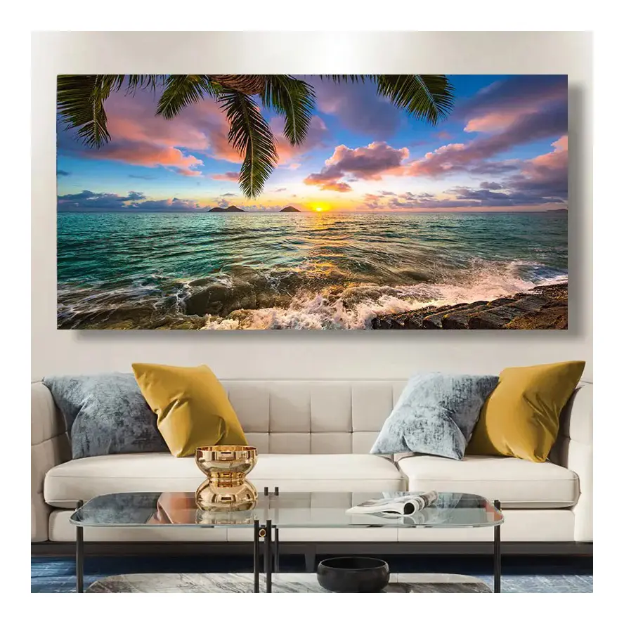 Immagini della parete del paesaggio marino moderno naturale paesaggio spiaggia mare oceano arte della parete per la decorazione del soggiorno Cuadros paesaggi marini dipinti
