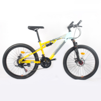 Vélo de montagne VTT 24 vitesses avec amortisseurs pour enfants et adultes en acier au carbone, 24 pouces
