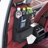 Organisateur de rangement suspendu pour siège arrière de voiture en cuir avec support pour tablette tactile