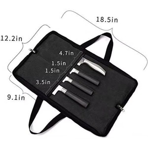 Estuche portátil para cuchillos de chef con 10 ranuras y 1 bolsillo con cremallera, bolsa enrollable resistente para cuchillos de chef para acampar (muestra gratuita) - Product Image 1
