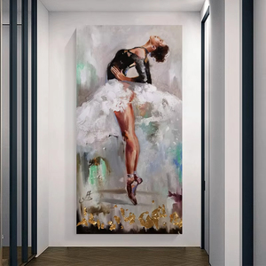 Pintura en lienzo de bailarina Vintage, carteles de bailarina de Ballet e impresiones, arte de pared de mujer a la moda, decoración de habitación de niñas, Cuadros - Product Image 1