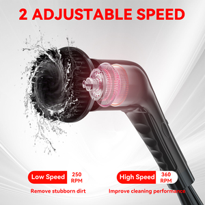 Brosse de nettoyage électrique sans fil, baignoire et <span class=keywords><strong>carrelage</strong></span> 360 épurateur électrique double vitesse avec long manche pour salle de bain cuisine voiture - Product Image 3